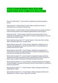 STATE EXAM NURSING NEW ZEALAND QUESTIONS WITH COMPLETE SOLUTIONS