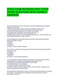 STATE EXAM REVISION &lpar;PAST STATE PAPER QUESTIONS WITH CORRECT ANSWERS