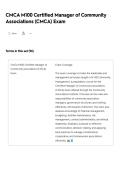 CMCA M100 Certified Manager of Community Associations &lpar;CMCA&rpar; Exam