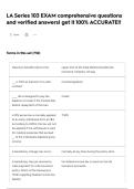 LA Series 103 EXAM comprehensive questions and verified answers&vert; get it 100&percnt; ACCURATE&excl;&excl;