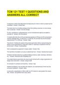 TCM 121 TEST 1 QUESTIONS AND ANSWERS ALL CORRECT