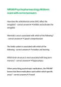 NR546 Psychopharmacology Midterm exam with correct answers 