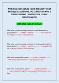 NURS 5432 EXAM ACTUAL EXAMS 2026 &lpar;2 DIFFERENT EXAMS&rpar; &vert; ALL QUESTIONS AND CORRECT ANSWERS &vert; VERIFIED ANSWERS &vert; UNIVERSITY OF TEXAS AT ARLINGTON &lpar;UTA&rpar;