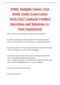 PMHC Multiple Choice Test  Study Guide Exam Latest  2026&sol;2027 Updated Verified  Questions and Solutions A&plus;  Pass Guaranteed 