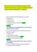Wisconsin BC General Building Contractor Exam Questions And Correct Answers &lpar;Verified Solutions&rpar; &vert; Latest Updated 2026&sol;2027 &vert; Graded A&plus;&period;