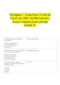 Firefighter I - Exam Prep I-3 with all Correct & 100&percnt; Verified Answers &vert;Actual Complete Exam &vert;Already Graded A&plus;