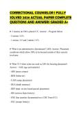 CORRECTIONAL COUNSELOR I FULLY SOLVED 2026 ACTUAL PAPER COMPLETE QUESTIONS AND ANSWERS GRADED A&plus;