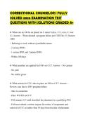 CORRECTIONAL COUNSELOR I FULLY SOLVED 2026 EXAMINATION TEST QUESTIONS WITH SOLUTIONS GRADED A&plus;