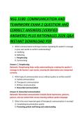 NSG 3180&colon; COMMUNICATION AND  TEAMWORK EXAM 2 QUESTION AND  CORRECT ANSWERS &lpar;VERIFIED  ANSWERS&rpar; PLUS RATIONALES 2026 Q&A  INSTANT DOWNLOAD PDF 