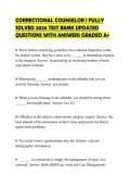 CORRECTIONAL COUNSELOR I FULLY SOLVED 2026 TEST BANK UPDATED QUESTIONS WITH ANSWERS GRADED A&plus;