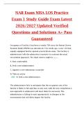 NAB Exam NHA LOS Practice  Exam 1 Study Guide Exam Latest  2026&sol;2027 Updated Verified  Questions and Solutions A&plus; Pass  Guaranteed