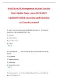 NAB Financial Management Section Practice  Study Guide Exam Latest 2026&sol;2027  Updated Verified Questions and Solutions  A&plus; Pass Guaranteed