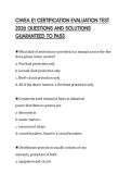 CWEA E1 CERTIFICATION EVALUATION TEST 2026 QUESTIONS AND SOLUTIONS GUARANTEED TO PASS