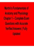 Martini Fundamentals of Anatomy and Physiology Chapter 1 Complete Exam Questions with Accurate Answers Study Guide 2025&sol; 2026