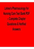 Lehne Pharmacology for Nursing Care Test Bank PDF Complete Chapter Questions and Verified Answers 2025&sol; 2026