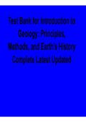 Test Bank for Introduction to Geology Principles Methods and Earth&rsquo;s History Complete Latest Updated Study Guide 2025&sol; 2026