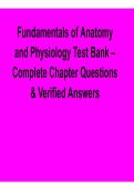 Fundamentals of Anatomy and Physiology Test Bank Complete Chapter Questions and Verified Answers 2025&sol; 2026