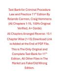 Test Bank Criminal Procedure Law and Practice 11th Edition By Rolando Carmen&comma; Craig Hemmens