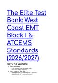 2026&sol;2027 Elite EMT Test Bank&colon; West Coast EMT Block 1&comma; ATCEMS Standards & AHA 2025 Updates 