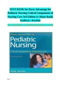 est Bank Davis Advantage for Pediatric Nursing&colon; Critical Components of Nursing Care 3rd Edition by Diane Rudd & Kathryn Kocisko