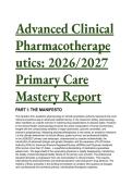 2026&sol;2027 Advanced Clinical Pharmacotherapeutics Study Guide & 55-Question Q&A &vert; Based on Edmunds' Pharmacology for the Primary Care Provider