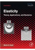 Solutions Manual Elasticity Theory&comma; Applications and Numerics 4th Edition By Martin H&period; Sadd-All Chapters Covered&period;