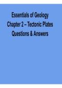 Essentials of Geology Chapter 2 Tectonic Plates Questions and Answers Study Guide Complete 2025&sol; 2026
