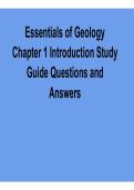 Essentials of Geology Chapter 1 Introduction Study Guide Questions and Answers Complete 2025&sol; 2026
