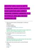 ARCHITECTURAL GLASS & METAL  TECHNICIAN &lpar;AGMT&rpar; CERTIFICATION  EXAM QUESTION AND CORRECT  ANSWERS &lpar;VERIFIED ANSWERS&rpar; PLUS  RATIONALES 2026 Q&A INSTANT  DOWNLOAD PDF