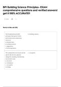 BPI Building Science Principles- EXAM comprehensive questions and verified answers&vert; get it 100&percnt; ACCURATE&excl;&excl;