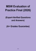 MSW Evaluation of Practice Final PDF &ndash; Complete Study Guide & Exam Prep