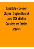 Essentials of Geology Chapter 1 Stephen Marshak Latest 2026 with Real Questions and Detailed Answers Complete Study Guide