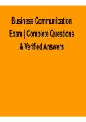 Business Communication Exam Complete Questions and Verified Answers Study Guide 2025&sol; 2026