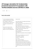 ATI dosage calculation Rn fundamentals proctored assessment 3&period;2 questions with Verified detailed answers &lpar;RATED A&plus;&rpar; 2026