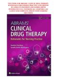 Test Bank Abrams&rsquo; Clinical Drug Therapy&colon; Rationales for Nursing Practice 12th Edition by Geralyn Frandsen & Sandra Smith Pennington