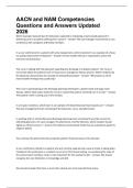 AACN and NAM Competencies Questions and Answers Updated 2026