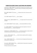 COMPUTER SCIENCE EXAM 2 QUESTIONS AND ANSWERS