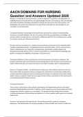 AACN DOMAINS FOR NURSING Question and Answers Updated 2026