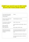 CAMRT Exam with All Correct & 100&percnt; Verified Answers &vert;Latest Version &vert;Already Graded A&plus;
