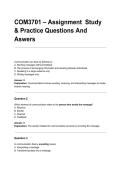 COM3701 &ndash; Assignment Study & Practice Questions And Aswers&period;pdf