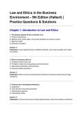Law and Ethics in the Business Environment &ndash; 9th Edition &lpar;Halbert&rpar; &lowbar; Practice Questions & Solutions&period;pdf