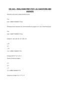 CSE 1321 - FINAL EXAM PREP &lpar;TEST 1 & 2 QUESTIONS AND ANSWERS