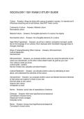SOCIOLOGY 1301 EXAM 2 STUDY GUIDE