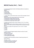MDCB Practice Set 1 - Test 2 Questions with Correct Answers