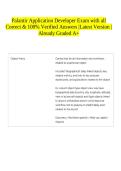 Palantir Application Developer Exam with all Correct & 100&percnt; Verified Answers &vert;Latest Version &vert;Already Graded A&plus;
