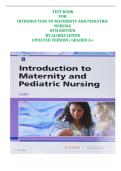 Leifer's Introduction to Maternity and Pediatric Nursing 8th Edition Test Bank 
