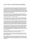PSY 231 EXAM 1 ISU QUESTIONS AND ANSWERS