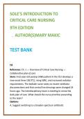 Sole Introduction to Critical Care Nursing Test Bank &ndash; Mary Makic 9th Ed &vert; ICU Nursing MCQs & Advanced Med-Surg Exam Prep