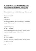 NUR310G HEALTH ASSESSMENT 4 ACTUAL TEST SCRIPT 2026 VERIFIED SOLUTIONS