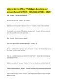 Veteran Service Officer &lpar;VSO&rpar; Exam Questions and answers Newest RATED A&plus; 2025&sol;2026 RATED A&plus; NEW&excl;&excl;